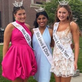 Pictured left to right: Miss Clark County’s Teen, Darby Rollins, was awarded a $300 Non-Finalist Scholarship. Miss Lewis & Clark, Ananya Senthil, received a $500 Non-Finalist Scholarship in the Miss Missouri competition. Miss Lewis & Clark’s Teen, Celia Medeiros, earned $1,000 as the 1st Runner-Up in the Miss Missouri's Teen competition.